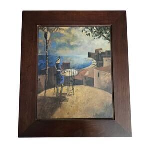 Didier Lourenco Village Seascape Framed Fiberboard Wall Art Coastal Decor
